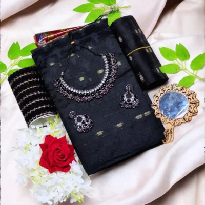 ব্লাক শাড়ি ।কালো শাড়ি, গিফট প্যাকেজ