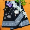 Black soft silk joba katan saree combo package.