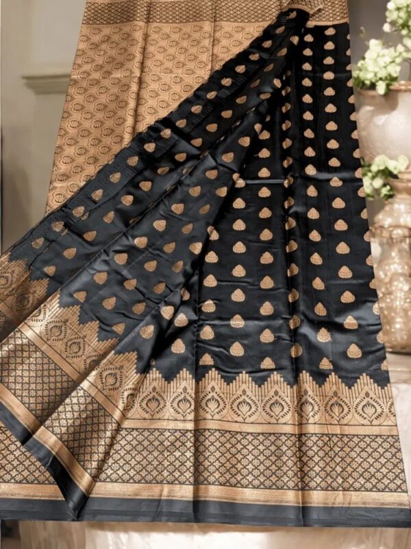 Black Katan Saree combo. কালো শাড়ির গিফট প্যাকেজ - Image 3