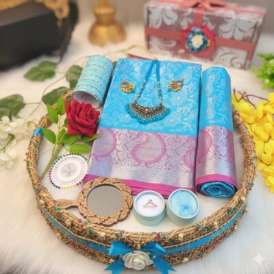 Kanchi Katan saree gift package