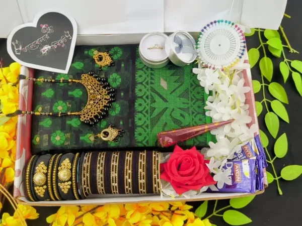Black Jamdani Shari Combo – কালো জামদানি শাড়ি