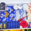 Blue katan Shari Combo – নীল কাতান শাড়ি সেট