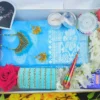 Sky Blue Katan Shari Combo – আকাশী কাতান শাড়ি