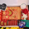 Red Katan Shari Combo – লাল কাতান শাড়ি
